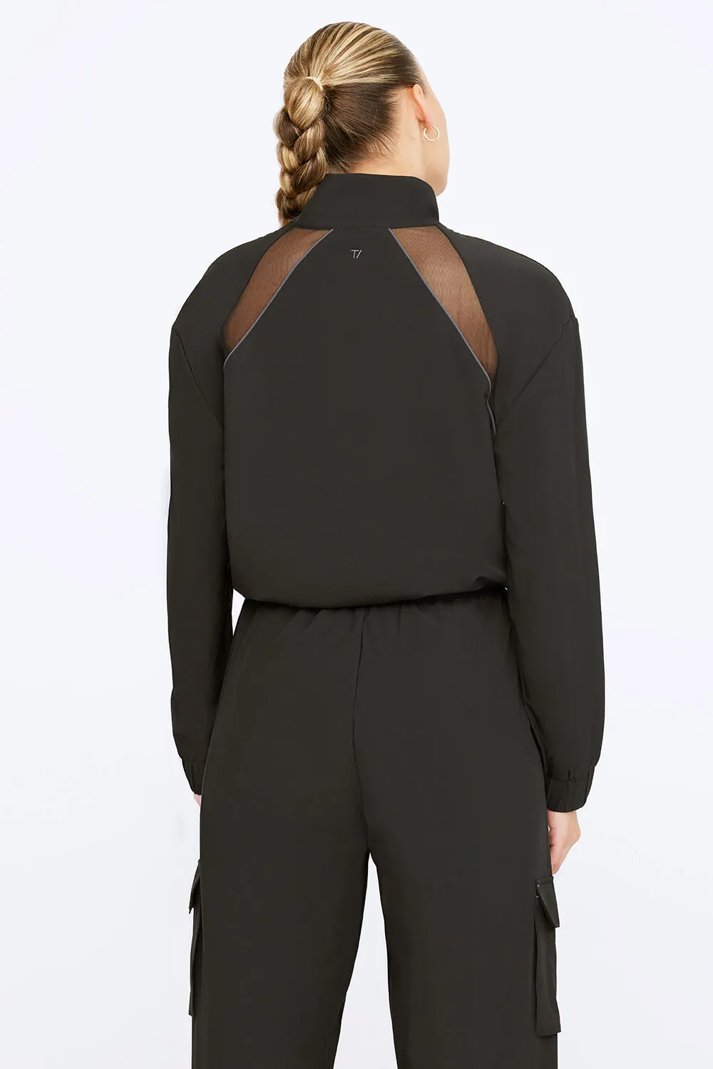 WOVEN TRACK JACKET - BLACK