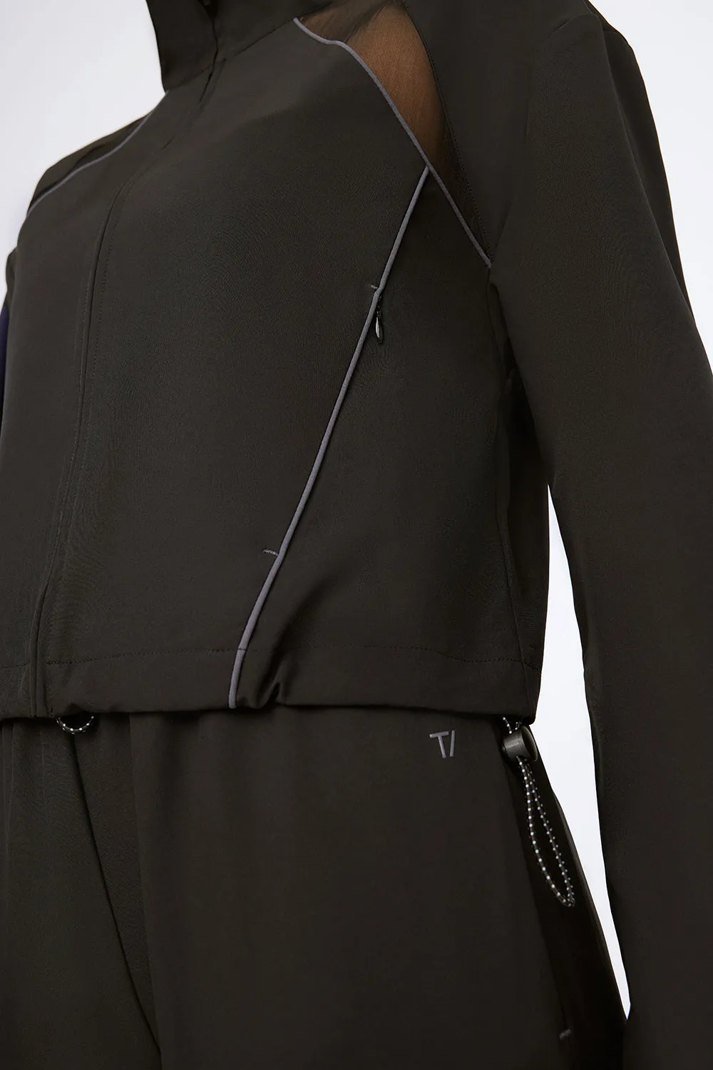 WOVEN TRACK JACKET - BLACK