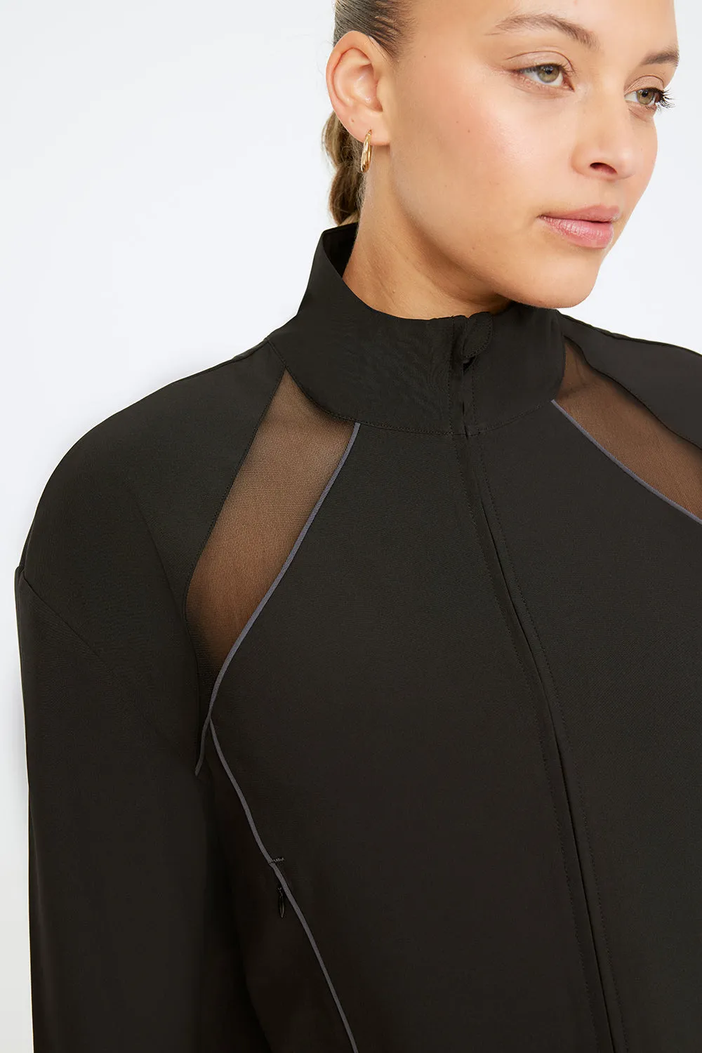 WOVEN TRACK JACKET - BLACK