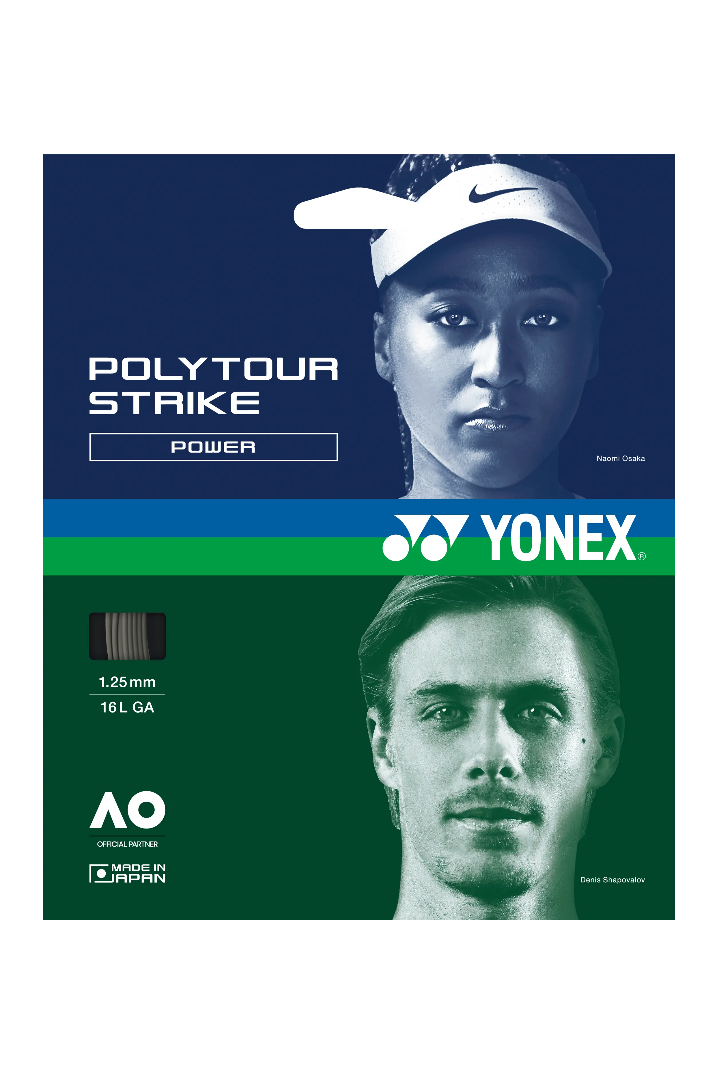 Yonex Polytour Strike 16L G / 1.25 mm - Cool Black